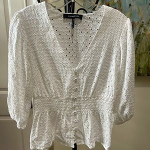 Eyelet Peplum Top